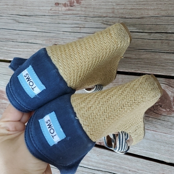 Toms Women University Wedge Open Toe Sandals Ankle Strap shoes sz 8.5 - Picture 7 of 9